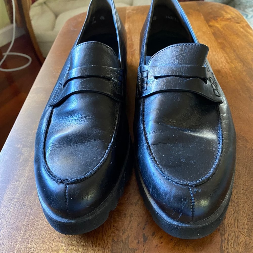 Paul Green Black Leather Loafers Australian Size 8 1/2